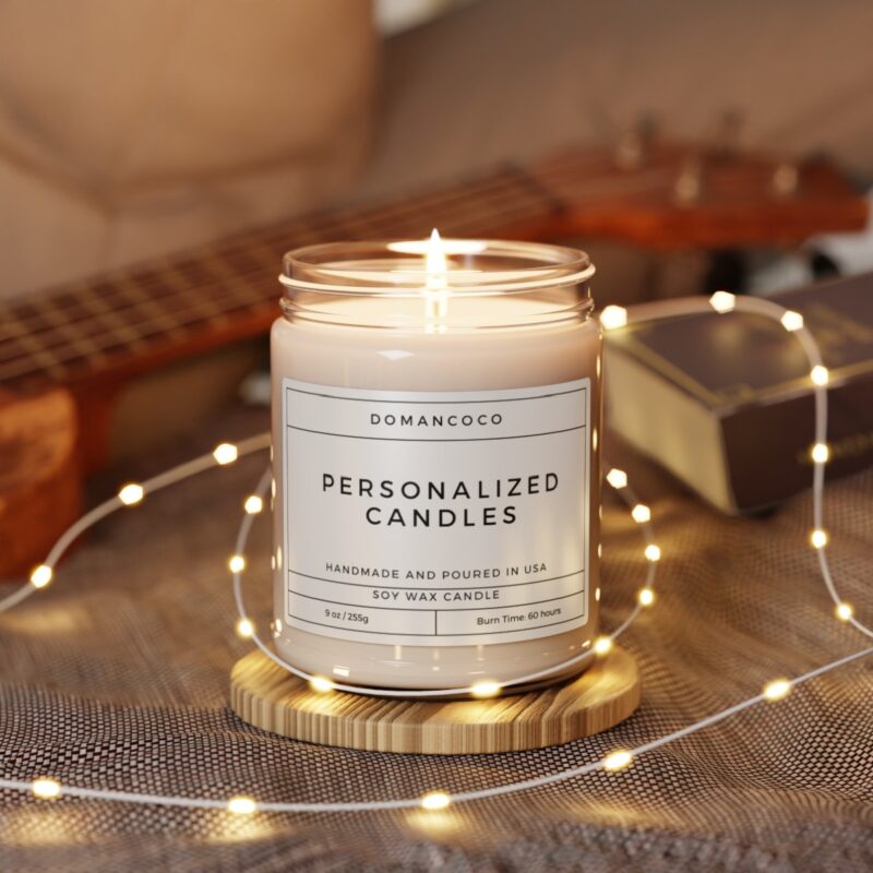Personalized 100% Natural Scented Soy Wax Glass Jar Candle, 9oz - Image 43